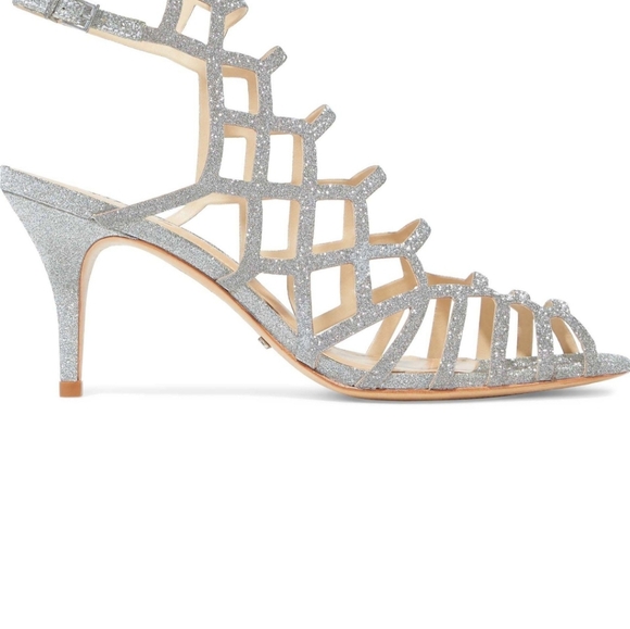 🍒EUC🍒 SCHUTZ GLITTER CAGE HEELS - Picture 5 of 15